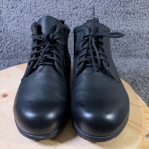 SAS Alpine Ankle Boots Women Size 8 Extra Wide Black Pebbled Leather Made in USA - Picture 2 of 8